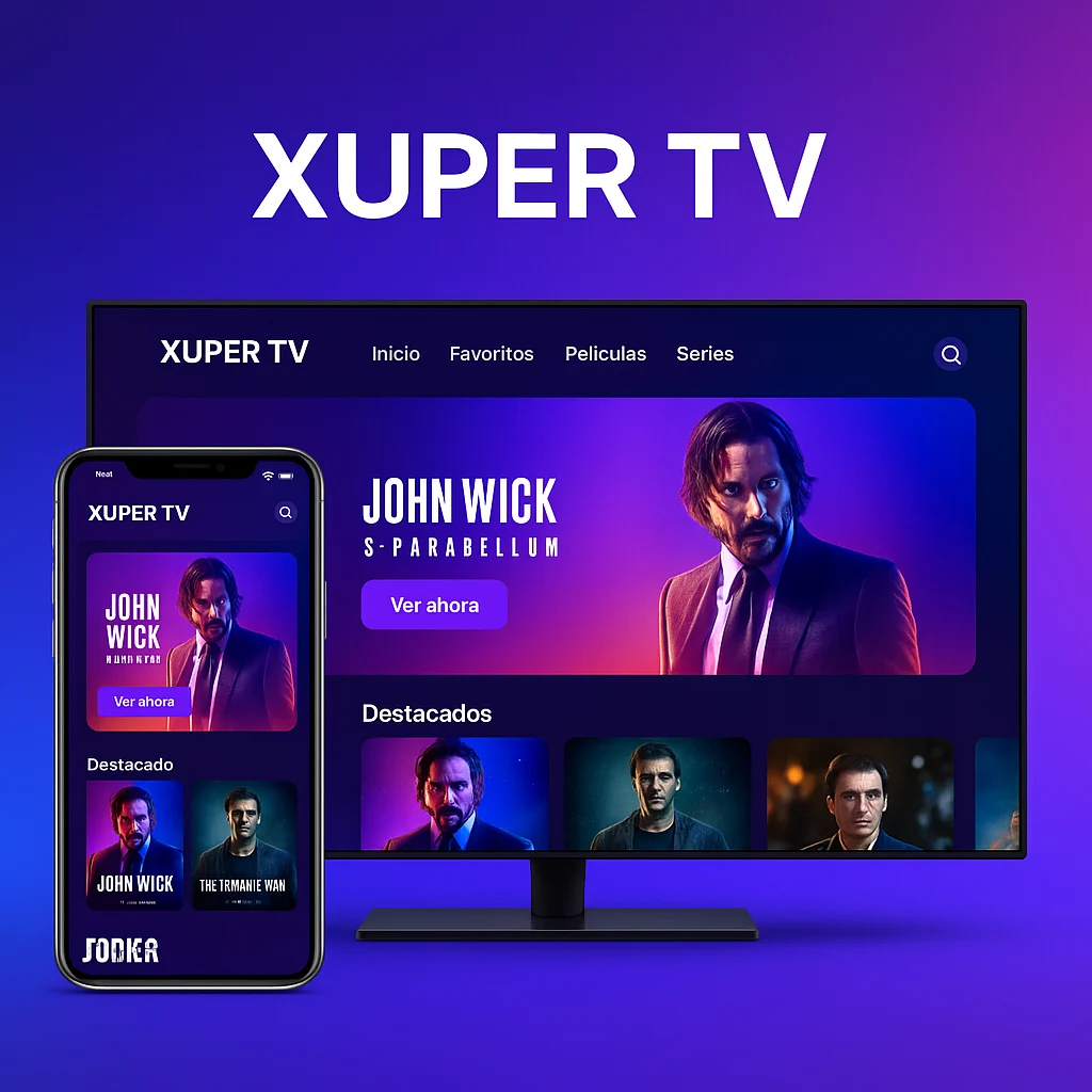 Descargar Xuper TV APK Gratis — Android & Smart TV 1 Xuper TV app mockup